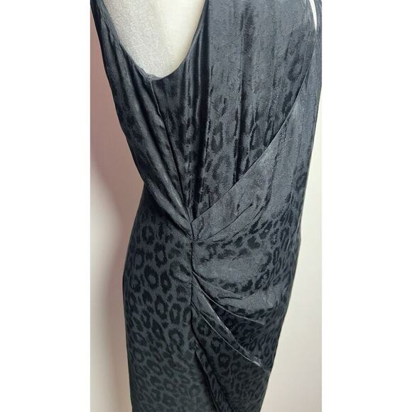 Cushnie X Target Dress womens Size 8 Wrap satin leopard print Black slip Party - Picture 8 of 13